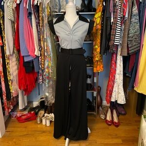 Vintage Handmade Wide Leg Dagger Collar Jumpsuit- Size XS